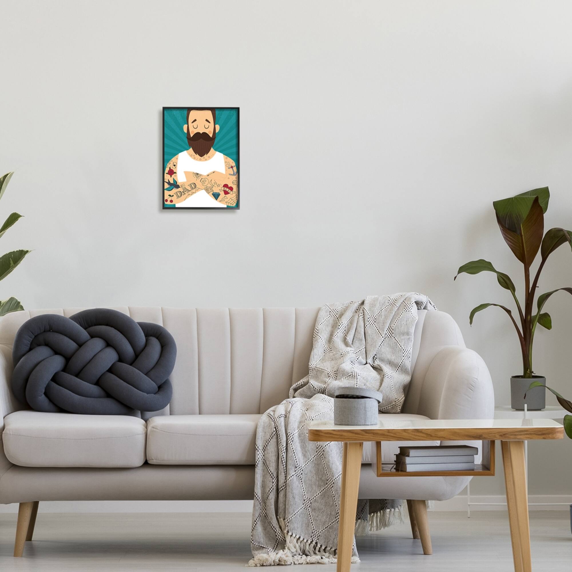 Stupell Industries Best Dad Father's Day Tattoos Framed Giclee Art
